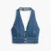 Jeansowy top halter – crop